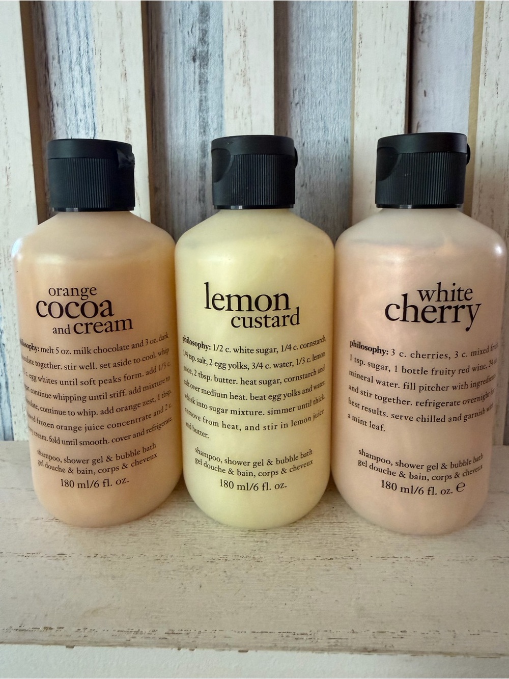 Philosophy X3 Shampoo, Shower Gel & Bubble Bath 6oz Lemon Custard White Cherry